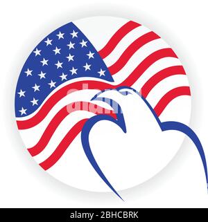 Logo américain de l'aigle chauve Illustration de Vecteur