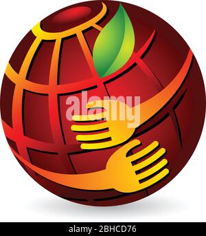 Hands holding globe Illustration de Vecteur