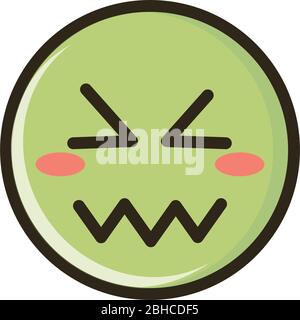 a confondu drôle smiley émoticône expression de face vecteur d'illustration et icône de remplissage Illustration de Vecteur