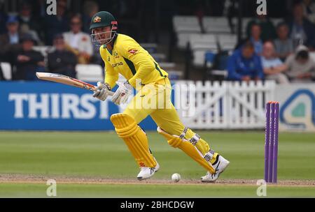 Marcus Stoinis d'Australie battant pendant la tournée d'une journée entre Sussex et Australie au premier Central County Ground à Hove. 07 juin 2018 Banque D'Images