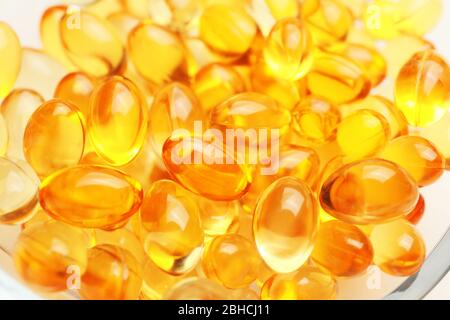 De nombreuses capsules d'huile de poisson, la proximité Banque D'Images