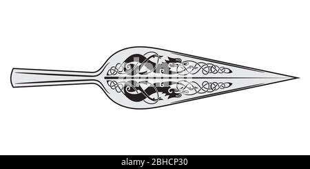 Le Spear du Dieu Odin - Gungnir, et le modèle scandinave Illustration de Vecteur