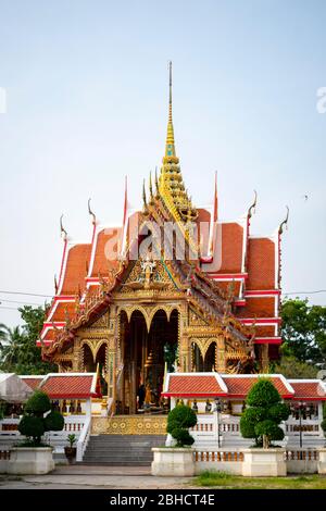 Thailandia, Bangkok - 11 janvier 2019 - UN magnifique temple bouddhiste thaïlandais Banque D'Images