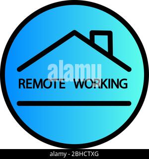 Vector icône web de ligne moderne sur le bureau à domicile, freelance, travail à domicile, travail à distance, travail en ligne, télétravail avec des travaux ménagers de l'icône à domicile, indépendant, Smart home House signal sans fil. Illustration de Vecteur