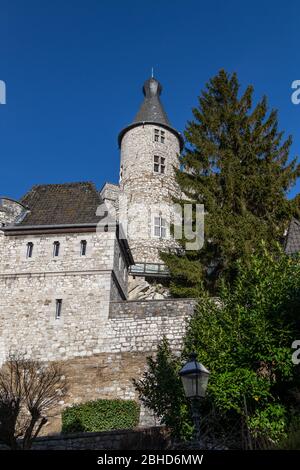 Vue à bas angle sur le château de Stolberg à Stolberg, Eifel, Allemagne Banque D'Images