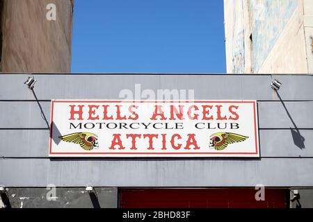 hells Angels , club de moto à Athènes Grèce Banque D'Images