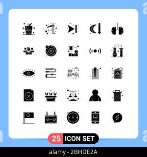 Ensemble de 25 icônes d'interface utilisateur modernes symboles signes pour l'anatomie, la peinture pinceau, la scary, la peinture, art Editable Vector Design Elements Illustration de Vecteur