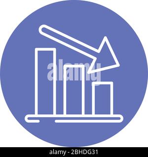 icône de style de bloc des barres de statistiques Illustration de Vecteur