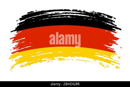 Drapeau allemand en contour de pinceau grunge, image vectorielle Illustration de Vecteur
