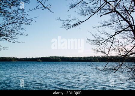 Belle nature et paysage de lac en Suède, Scandinavie Banque D'Images