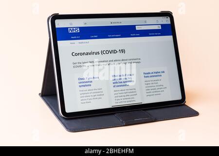 Site Web du NHS Coronavirus, COVID-19 conseils Banque D'Images