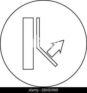 Le calque inférieur reste sur la paroi Désignation sur l'icône du symbole du fond d'écran dans le cercle contour rond couleur noire illustration vectorielle style plat image simple Illustration de Vecteur