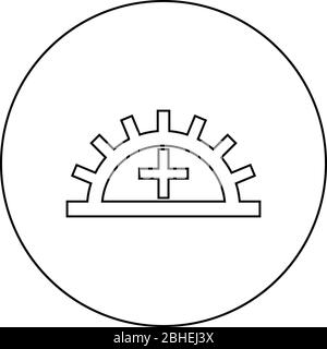 Fastness de lumière satisfaisante Désignation sur l'icône du symbole du papier peint dans le cercle contour rond couleur noire illustration vectorielle image simple de style plat Illustration de Vecteur