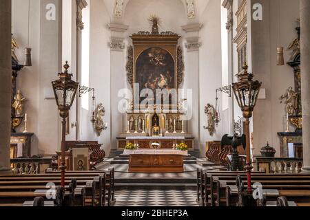 Innenraum der katholischen Kirche St. Maximilian, Maxkirche, Landeshauptstadt Duesseldorf, Nordrhein-Westfalen, Deutschland, Europa | St Maximilian Banque D'Images