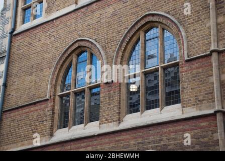 Salle du clergé et de l'école St. Michael's, Leonard Street, London Borough of Hackney, EC2 Banque D'Images