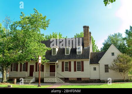 Colonial Williamsburg Prentis Store. Banque D'Images