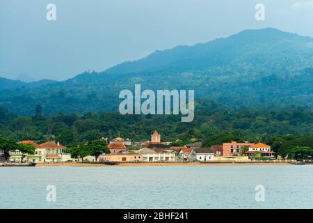 Vue sur l'île de Sao Tomé avec Sao Tomé-et-principe. Banque D'Images