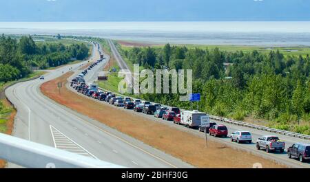 En allant au Kenai Peninusla d'Anchorage pour le 4 juillet week-end Banque D'Images