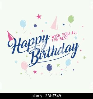 Vector coloré lettre joyeux anniversaire à votre élément de conception. Lettre joyeux anniversaire pour la carte de voeux, la bannière, l'autocollant et etc Illustration de Vecteur