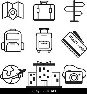 Définir un pictogramme vectoriel de déplacement linéaire pour les icônes de site Web. Collection d'icônes de contour. Illustration vectorielle EPS.8 EPS.10 Illustration de Vecteur