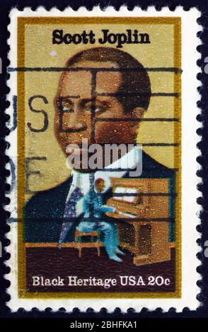 USA - VERS 1983: Un timbre imprimé aux Etats-Unis montre Scott Joplin, Ragtime Composer, vers 1983 Banque D'Images