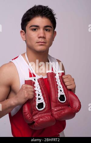 Le boxeur Joseph Diaz, Jr. Pose lors du Team USA Media Summit à Dallas, TX, avant les Jeux Olympiques de Londres 2012. 14 mai 2012 ©Bob Daemmrich Banque D'Images