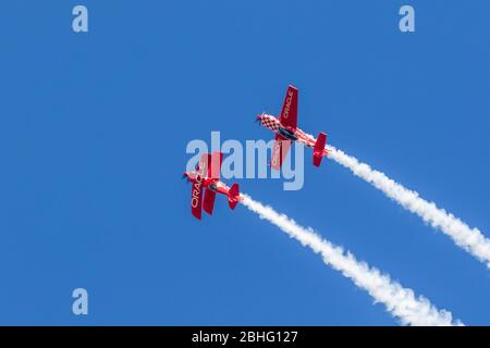 Oracle célèbre exécution d'avions à 2019 Wings over Houston Airshow à Ellington Field, Houston, Texas. Dernières performances d'Oracle Challenger III Banque D'Images