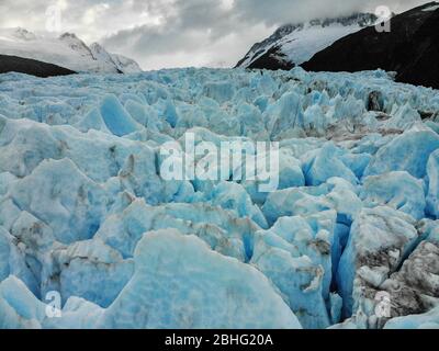 Vue aérienne de la moraine médiale du Garibaldi Glaciar Banque D'Images