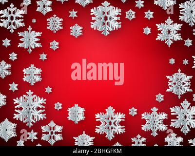 Modèle de carte de décoration de Noël en flocons de neige en papier avec espace publicitaire. SPE 10 Illustration de Vecteur