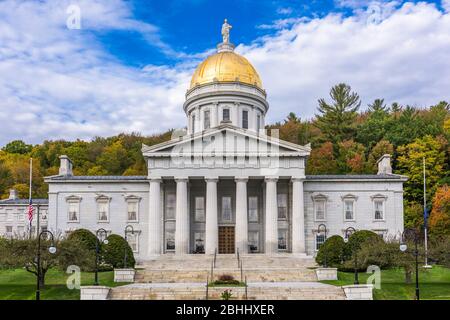 Le Vermont State House à Montpelier, Vermont, USA. Banque D'Images