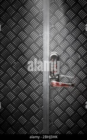porte métallique avec verrouillage par code pin de sécurité Banque D'Images