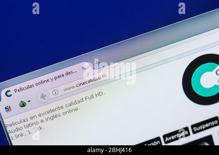 Ryazan, Russie - 29 avril 2018: Page d'accueil du site de Cinecalidad sur l'affichage de PC, URL - Cinecalidad.to Banque D'Images