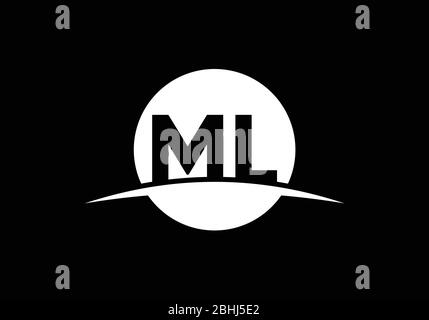 Modèle vectoriel de conception de logo M L lettre au monogramme initial. LOGO lettre ML Illustration de Vecteur