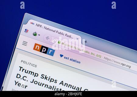 Ryazan, Russie - 29 avril 2018 : page d'accueil du site Web de la radio publique nationale sur l'affichage de PC, URL - NPR.org. Banque D'Images