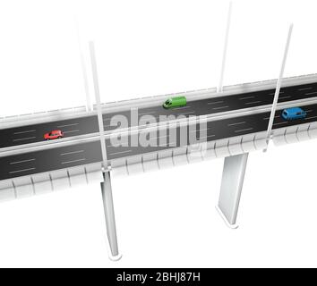 Nouveau projet de pont de Gênes, reconstruction de pont à partir du projet de Renzo Piano. Pont de Morandi. rendu 3d. Région Ligurie. Italie Banque D'Images