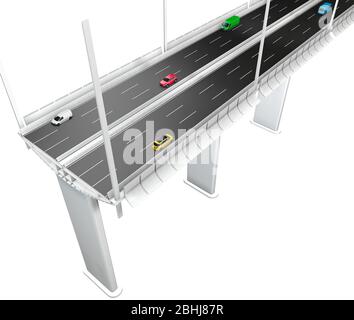 Nouveau projet de pont de Gênes, reconstruction de pont à partir du projet de Renzo Piano. Pont de Morandi. rendu 3d. Région Ligurie. Italie Banque D'Images