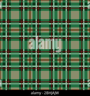 Vert, rouge, beige et brun contraste tartan écossais sans couture, texture pour tartan, plat, nappes, vêtements, literie, couvertures et autres te Illustration de Vecteur