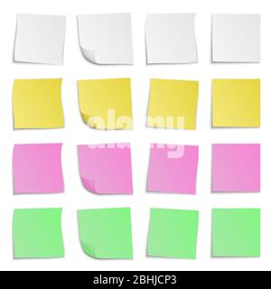 Jeu d'autocollants en papier de couleur. Illustration vectorielle. Bannières en papier avec ombre. Illustration de Vecteur