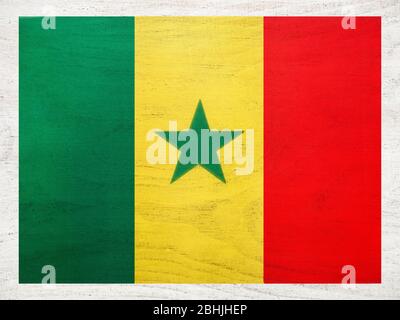 Drapeau sénégalais. Belle carte de vœux. Gros plan Banque D'Images