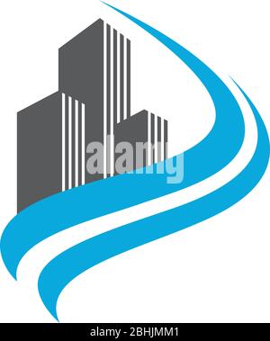 Symbole pour la conception de concept vectoriel de société immobilière ou d'agence. Conception de concept vectoriel de société de bâtiment. Illustration vectorielle EPS.8 EPS.10 Illustration de Vecteur