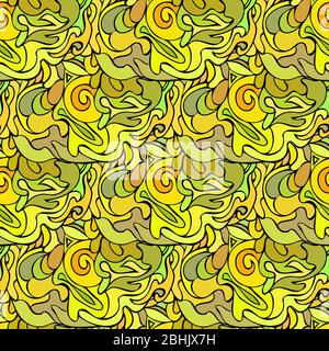 Motif fleuri jaune abstrait sans couture Illustration de Vecteur