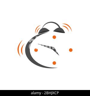 Symbole vectoriel d'horloge d'alarme isolé fond blanc. Objet montre, symbole de bureau de temps. Icône horloge à plat. Illustration vectorielle EPS.8 EPS.10 Illustration de Vecteur