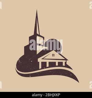 Design de bâtiment à domicile vectoriel dans un style vintage pour le web, le graphisme et le design mobile. Illustration du vecteur de l'icône Accueil. Illustration vectorielle EPS.10 Illustration de Vecteur