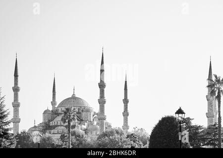 Istanbul, Turquie - 17 septembre 2017 : l'extérieur de la Mosquée Bleue, Istanbul mosquée le plus représentatif, visité par des millions de touristes Banque D'Images