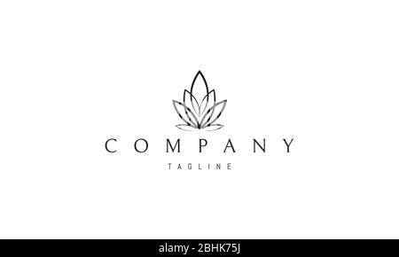 Logo vectoriel sur lequel une image abstraite des feuilles de cannabis, qui ressemble aussi à une fleur de lotus. Illustration de Vecteur