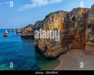 Côte de l'Algarve.Praia da Marinha, Algarve, Portugal Banque D'Images