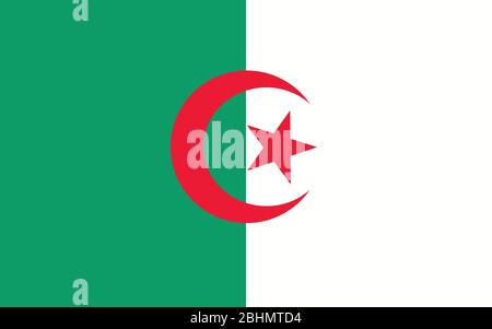 Graphique vectoriel du drapeau algérien. Illustration du drapeau algérien rectangulaire. Le drapeau algérien est un symbole de liberté, de patriotisme et d'indépendance. Illustration de Vecteur