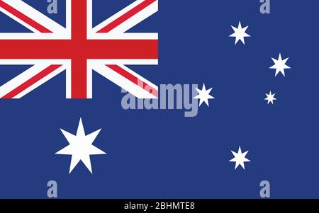 Illustration vectorielle drapeau Australie. Illustration du drapeau australien rectangulaire. Le drapeau australien est un symbole de liberté, de patriotisme et d'indépendance. Illustration de Vecteur
