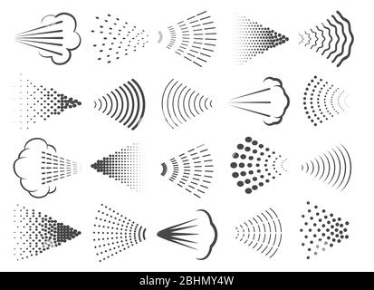 Icônes de vapeur de pulvérisation Illustration de Vecteur