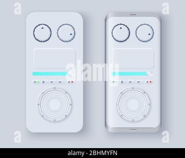 Kit d'interface utilisateur Neumorph sur l'écran du terminal Illustration de Vecteur